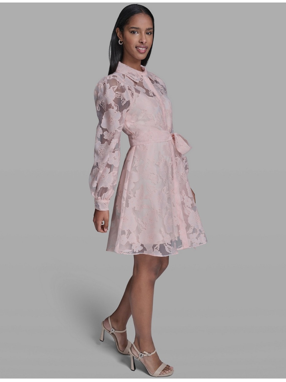 KARL LAGERFELD Women's Floral Collared Shirt Dress